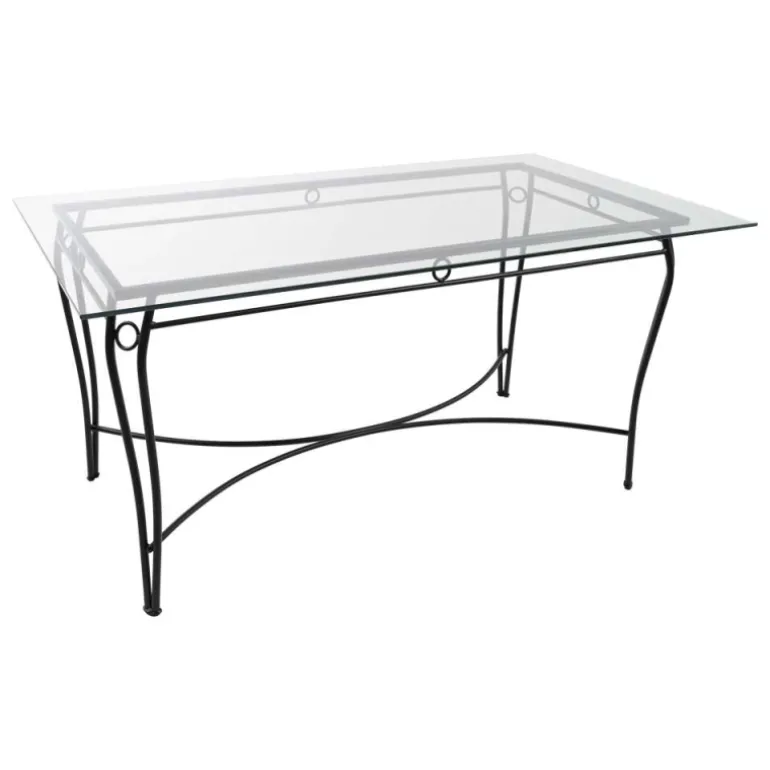 Pisa Table provençale en verre trempé et acier