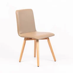 Plaza Chaise moderne rembourrée avec pieds en bois coniques