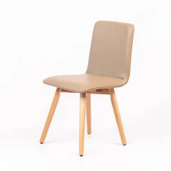 Plaza Chaise moderne rembourrée avec pieds en bois coniques