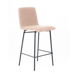 Plaza diamant Tabouret snack avec dos matelassé en tissu pieds en métal
