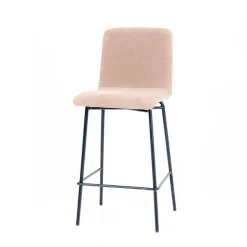 Plaza diamant Tabouret snack avec dos matelassé en tissu pieds en métal