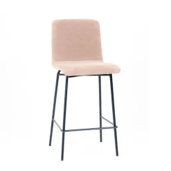 Plaza diamant Tabouret snack avec dos matelassé en tissu pieds en métal