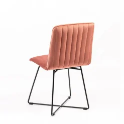 Plaza line Chaise design en tissu avec dos matelassé et pieds en métal croisés