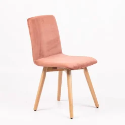 Plaza line Chaise en tissu avec dos matelassé et pieds en bois