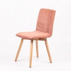 Plaza line Chaise en tissu avec dos matelassé et pieds en bois