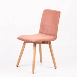 Plaza line Chaise en tissu avec dos matelassé et pieds en bois