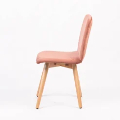 Plaza line Chaise en tissu avec dos matelassé et pieds en bois