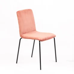 Plaza line Chaise moderne avec dos matelassé en tissu et pieds en métal