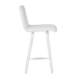 Plaza Tabouret snack scandinave en tissu et pieds coniques en bois