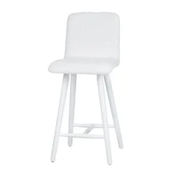 Plaza Tabouret snack scandinave en tissu et pieds coniques en bois