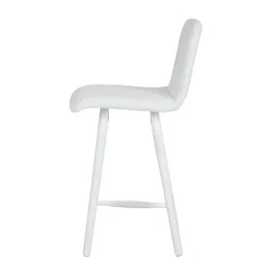 Plaza Tabouret snack scandinave en tissu et pieds coniques en bois