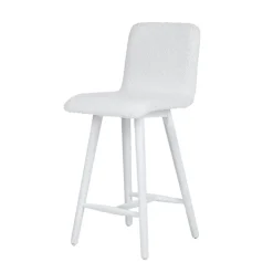 Plaza Tabouret snack scandinave en tissu et pieds coniques en bois