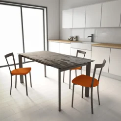 Poker Table extensible Dekton pieds métal