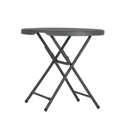 PraxisTable pliante ronde gris foncé