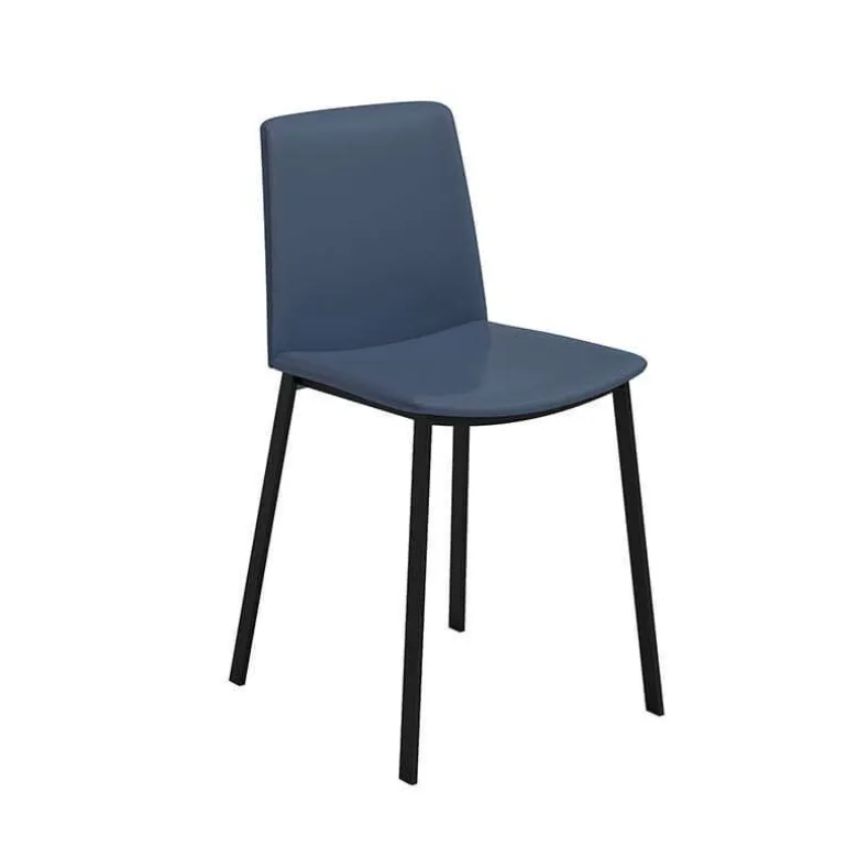 Primera Chaise belge moderne rembourrée en simili avec pieds en métal