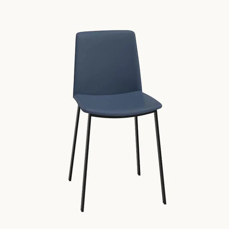 Primera Chaise belge moderne rembourrée en simili avec pieds en métal