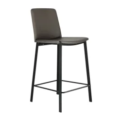 Primera Tabouret snack belge rembourré en simili et pieds en métal