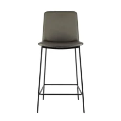 Primera Tabouret snack belge rembourré en simili et pieds en métal