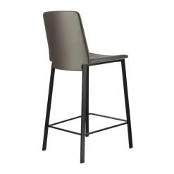 Primera Tabouret snack belge rembourré en simili et pieds en métal