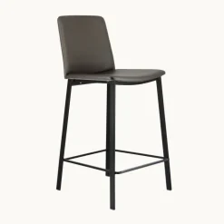 Primera Tabouret snack belge rembourré en simili et pieds en métal