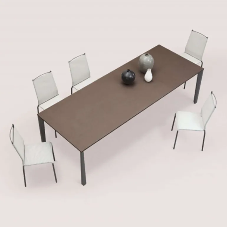 Prisma Ingenia by Bontempi® Table moderne extensible en mélaminé et acier laqué