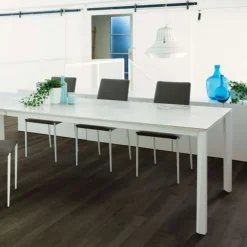 Prisma Ingenia by Bontempi® Table extensible moderne en céramique et acier laqué