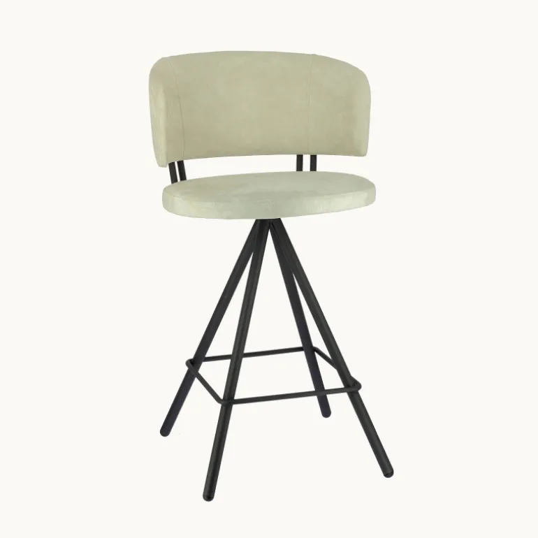 Prélude Tabouret snack en tissu et pieds métal