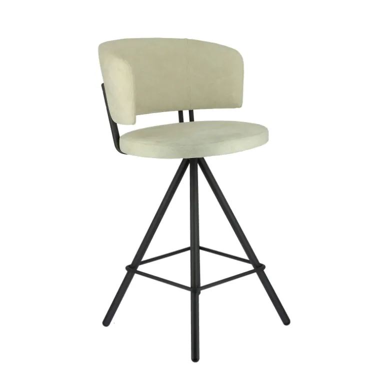 Prélude Tabouret snack en tissu et pieds métal