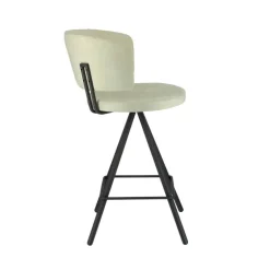 Prélude Tabouret snack en tissu et pieds métal