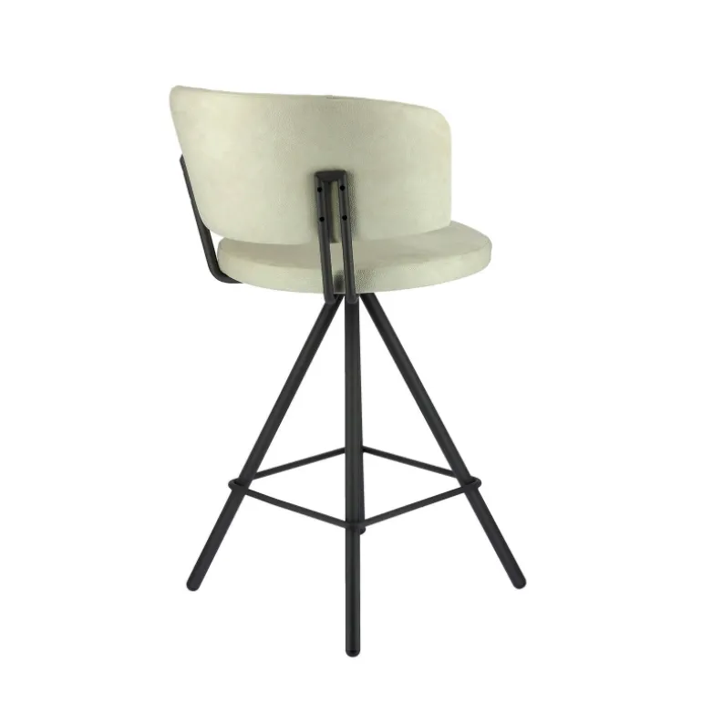 Prélude Tabouret snack en tissu et pieds métal