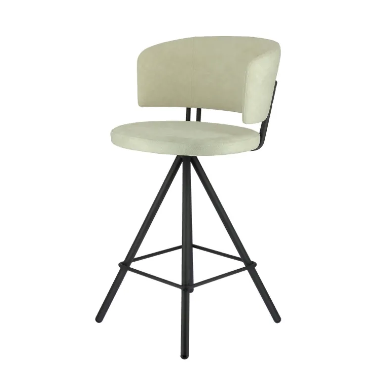 Prélude Tabouret snack en tissu et pieds métal