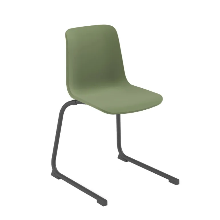 Proza Chaise pied luge inversé empilable en métal coque polypropylène