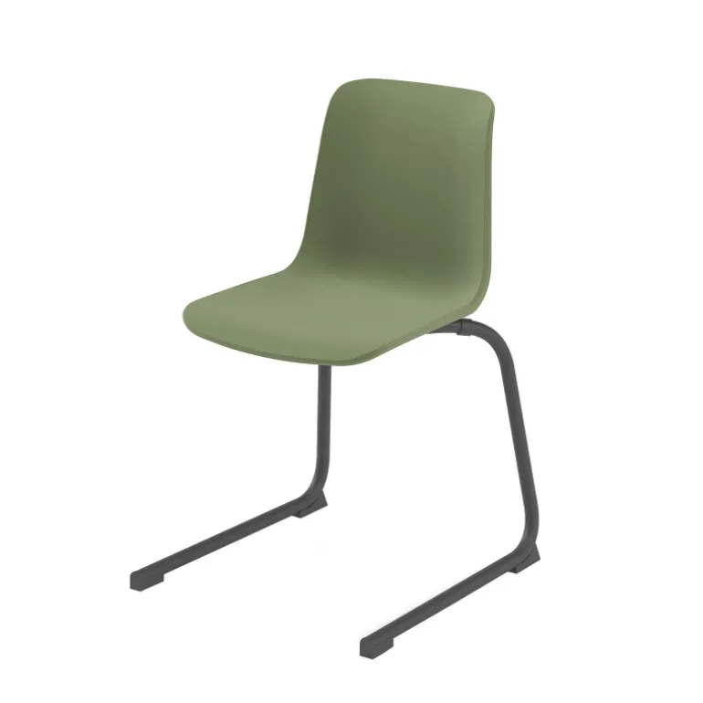 Proza Chaise pied luge inversé empilable en métal coque polypropylène