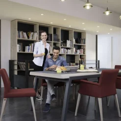 Pure classic Mobitec® Fauteuil cocooning en tissu avec pieds en bois