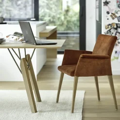 Pure classic Mobitec® Fauteuil cocooning en tissu avec pieds en bois