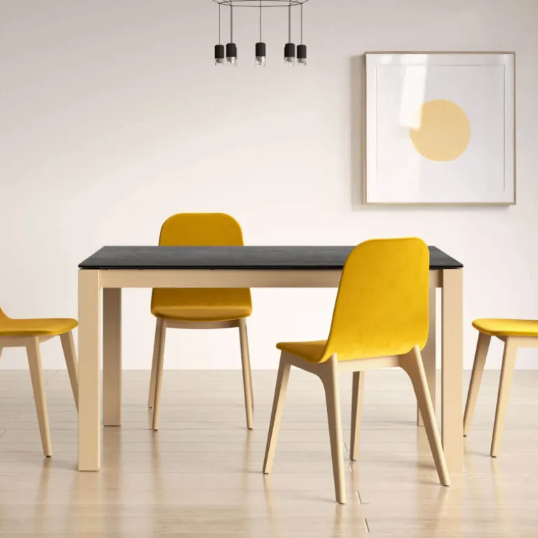 Quadra Table moderne en céramique extensible