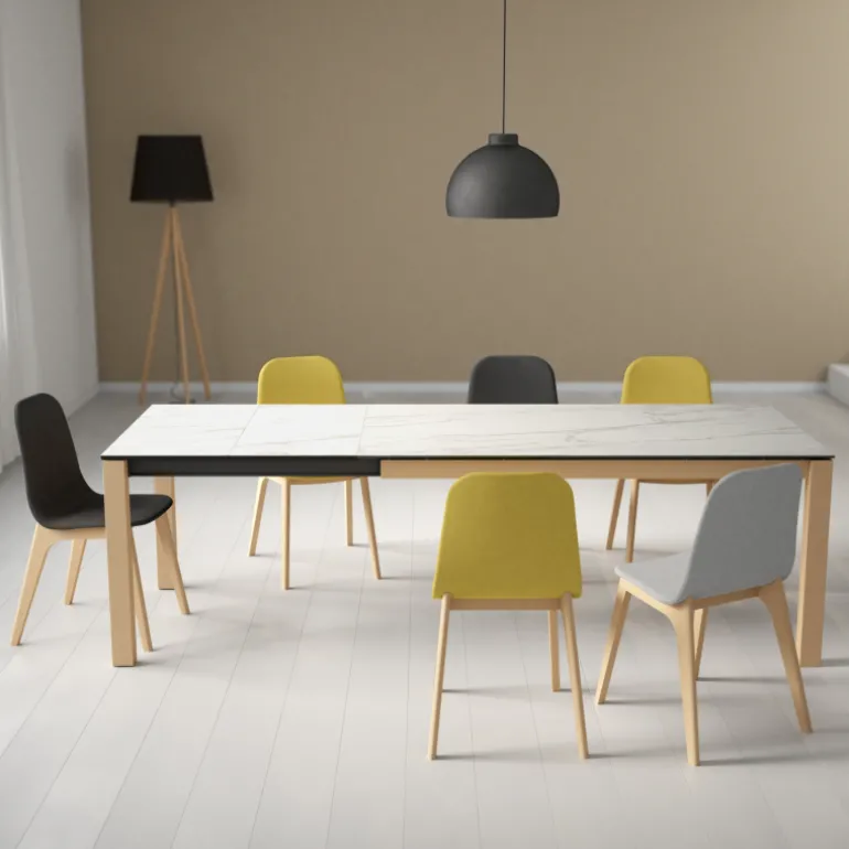 Quadra Table moderne en céramique extensible