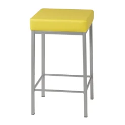 Quadra Tabouret snack en simili et métal sans dossier