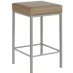 Quadra Tabouret snack en simili et métal sans dossier