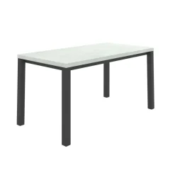 Qube Table snack rectangulaire intemporelle en stratifié avec pieds en métal