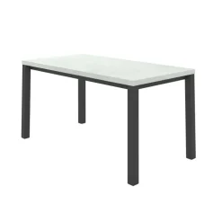 Qube Table snack rectangulaire intemporelle en stratifié avec pieds en métal