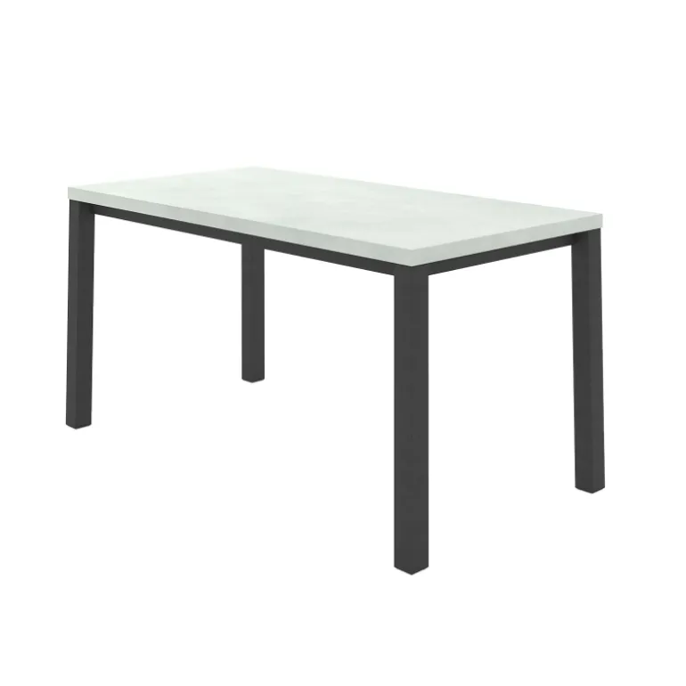 Qube Table snack rectangulaire intemporelle en stratifié avec pieds en métal