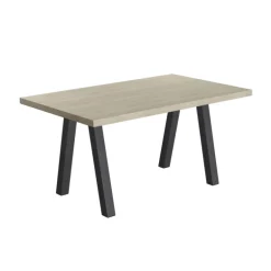 Queen Table de salle à manger rectangulaire moderne avec pieds en métal