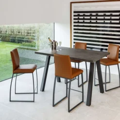 Queen Table snack rectangulaire en stratifié et métal