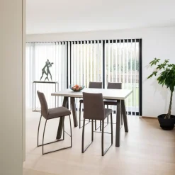 Queen Table snack rectangulaire en stratifié et métal