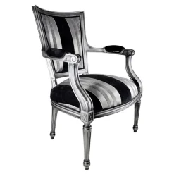 Quentin Fauteuil cabriolet Louis 16 fabrication française en tissu et bois massif