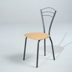 Rebecca Chaise contemporaine française en métal avec assise rembourrée
