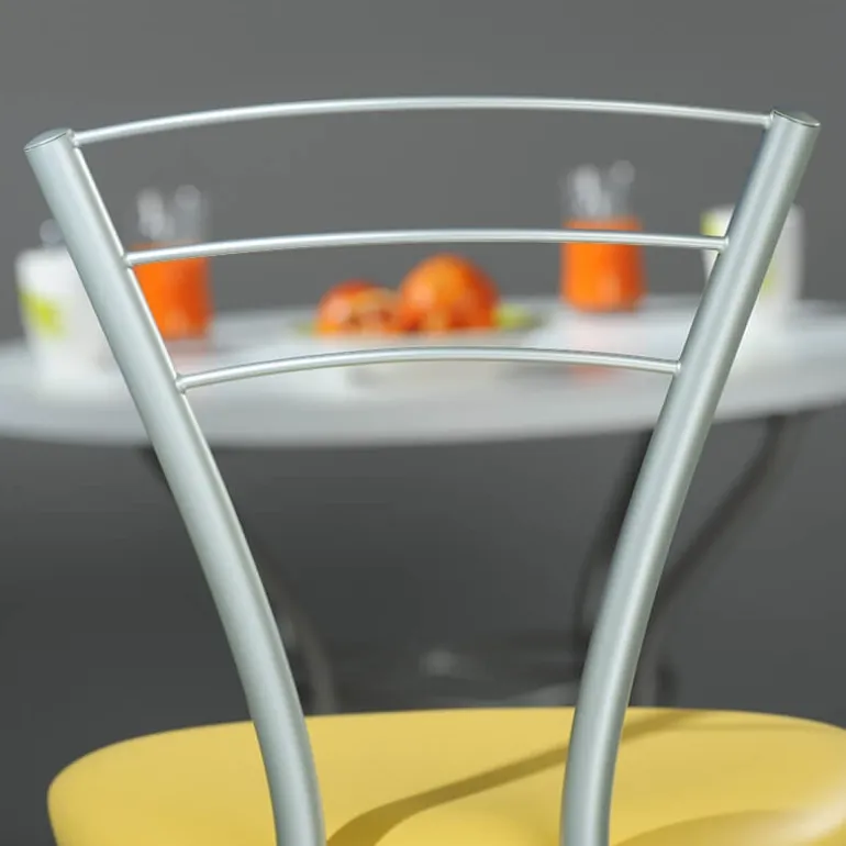 Rebecca Tabouret haut avec dossier et pieds en métal fabriqué en France