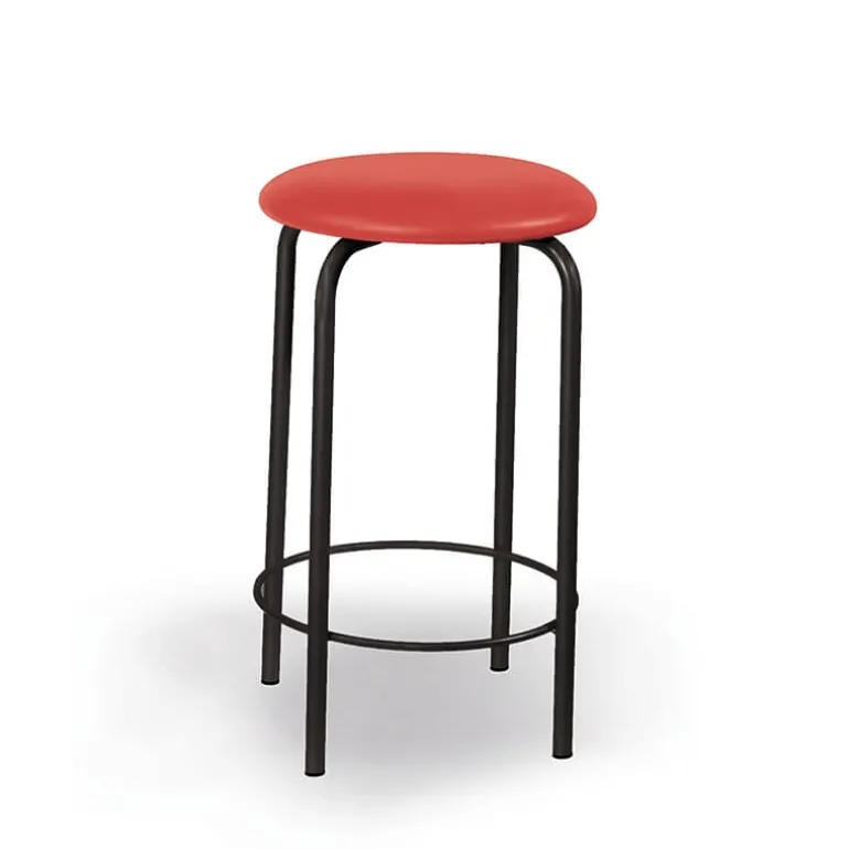 Rebecca Tabouret haut sans dossier avec pieds en métal fabriqué en France