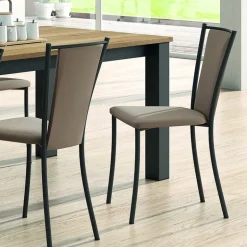 Reina Chaise de cuisine contemporaine en métal et simili